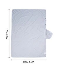 Sevorley Wearable Camping Blanket, Waterproof Fleece Stadium Blanket, 79 x 59 in