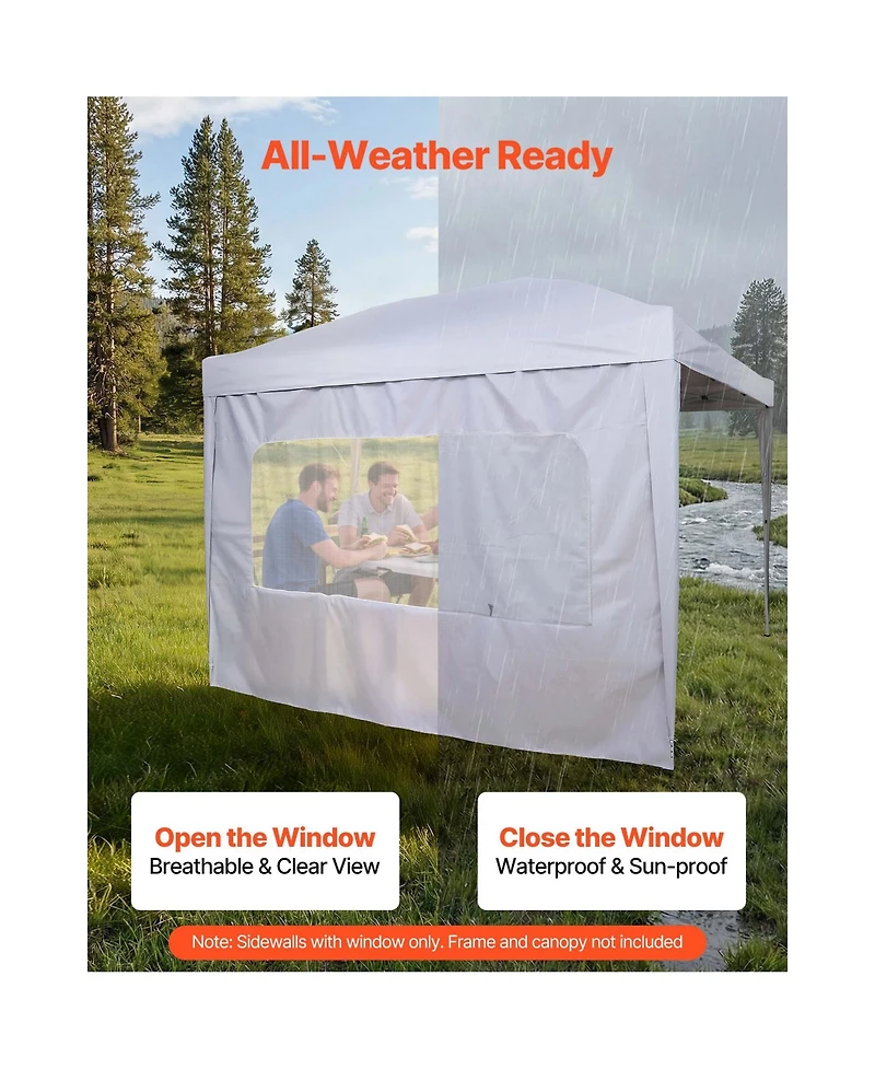 Sevorley Canopy Sidewall for 10x10 ft Pop-Up Tent, Waterproof Tent Side Wall with Mesh