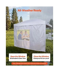 Sevorley Canopy Sidewall for 10x10 ft Pop-Up Tent, Waterproof Tent Side Wall with Mesh