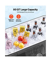 Sevorley Rolling Ice Chest Cart, 80 quart, Bottom Shelf, Holds 110 Cans