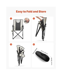 Sevorley Heated Camping Chair with 3 Heat Settings, High Back Folding Chair, 260 lb Capacity