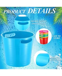 Piscifun 6 Plastic Ice Buckets With Scoops 6L Large Capacity For Parties Weddings