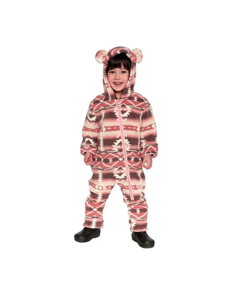 Deux par Deux Baby Girl (3M- 24M) Mid-Season Plush One-Piece Outerwear Aztec