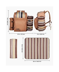 Sevorley 4-Person Picnic Backpack with Insulated Cooler, Blanket and Cutlery Set