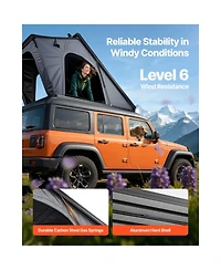Sevorley Aluminum Hard Shell Rooftop Tent for 2-3 Person with Led Light, Window and Mattress