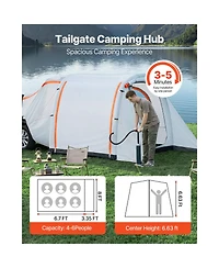 Sevorley Inflatable Suv Tailgate Tent, 8 x 6.7 ft Waterproof PU2000mm Tent with Awning and Air Pump