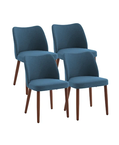 homfan 4 Set of Upholstered Dining Chairs, Thick Cushioned Seat, Sturdy Wooden Legs with Leveling Feet, Modern Kitchen, Room Chairs