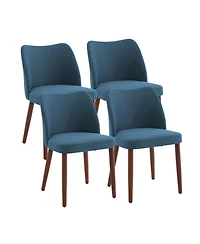 homfan 4 Set of Upholstered Dining Chairs, Thick Cushioned Seat, Sturdy Wooden Legs with Leveling Feet, Modern Kitchen, Room Chairs