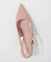 Berness Women's Felina Pointed Toe Slingback Pumps with Gold Ornament