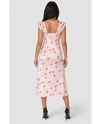 Bebe Women's Floral-Print Ruffle Maxi Dress