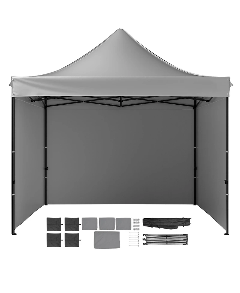 Sevorley 10x10 ft Pop Up Canopy Tent with Removable Sidewalls and Wheeled Bag