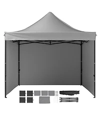 Sevorley 10x10 ft Pop Up Canopy Tent with Removable Sidewalls and Wheeled Bag