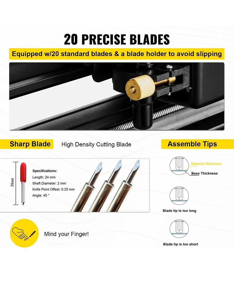 Sevorley 28 in Vinyl Cutter Machine with Floor Stand and 20 Blades for Sign Making