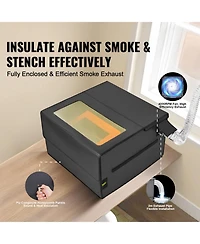 Sevorley Laser Engraver Enclosure with Exhaust Fan, Fireproof Cover