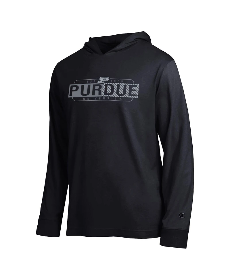 Champion Men's Black Purdue Boilermakers Gradient All-Star Long Sleeve Hooded T-Shirt