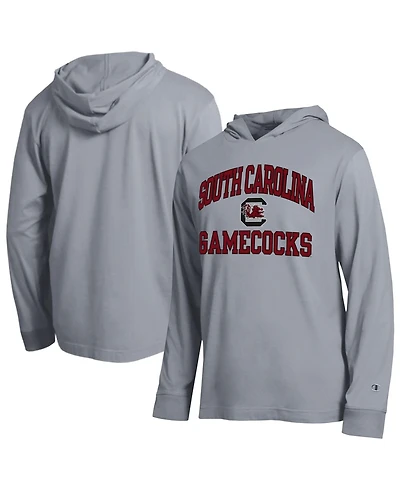 Champion Men's Heather Gray South Carolina Gamecocks High Motor All-Star Long Sleeve Hooded T-Shirt