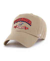 47 Brand Men's Khaki Oklahoma City Thunder Fast Break Chase Region Clean Up Adjustable Hat