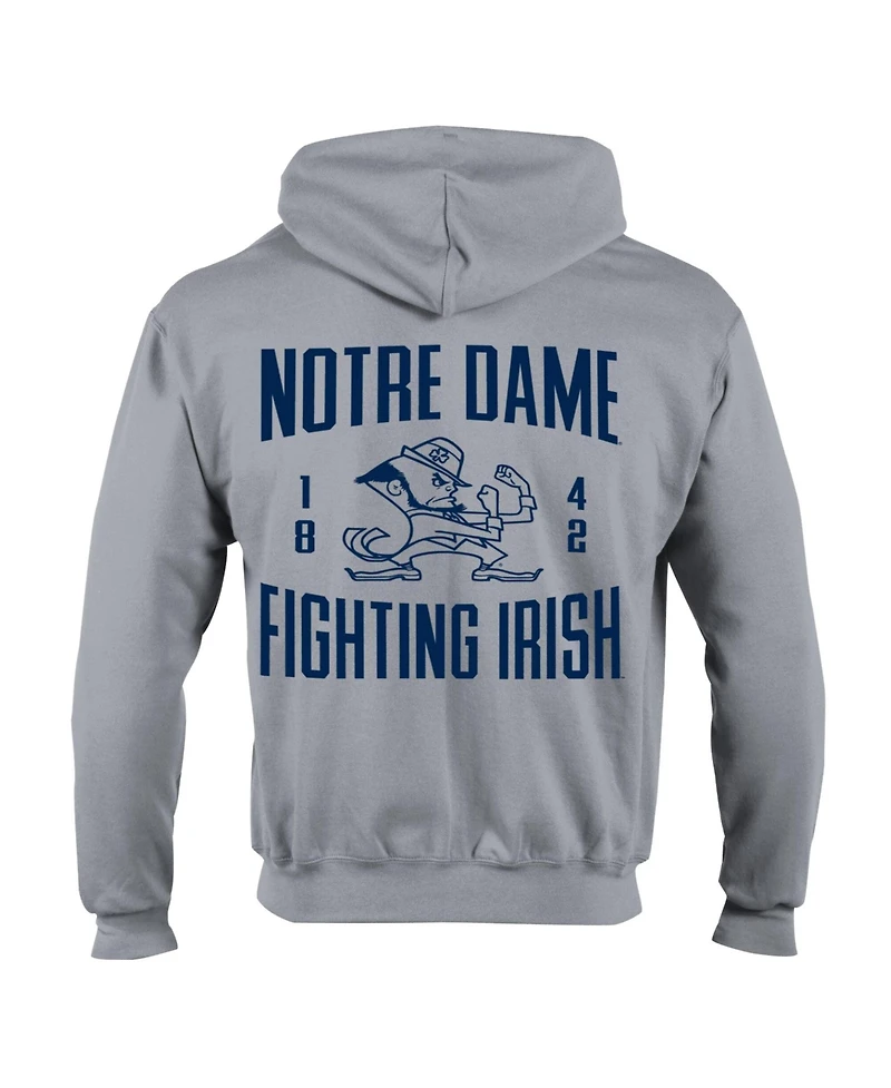 Champion Men's Heather Gray Notre Dame Fighting Irish Varsity Powerblend Full-Zip Fleece Hoodie