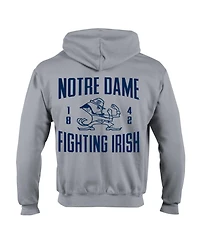 Champion Men's Heather Gray Notre Dame Fighting Irish Varsity Powerblend Full-Zip Fleece Hoodie