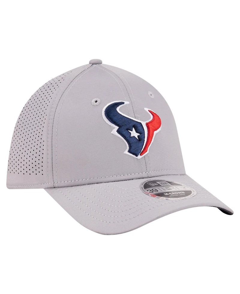 New Era Men's Gray Houston Texans 39THIRTY M-Crown Flex Fit Hat