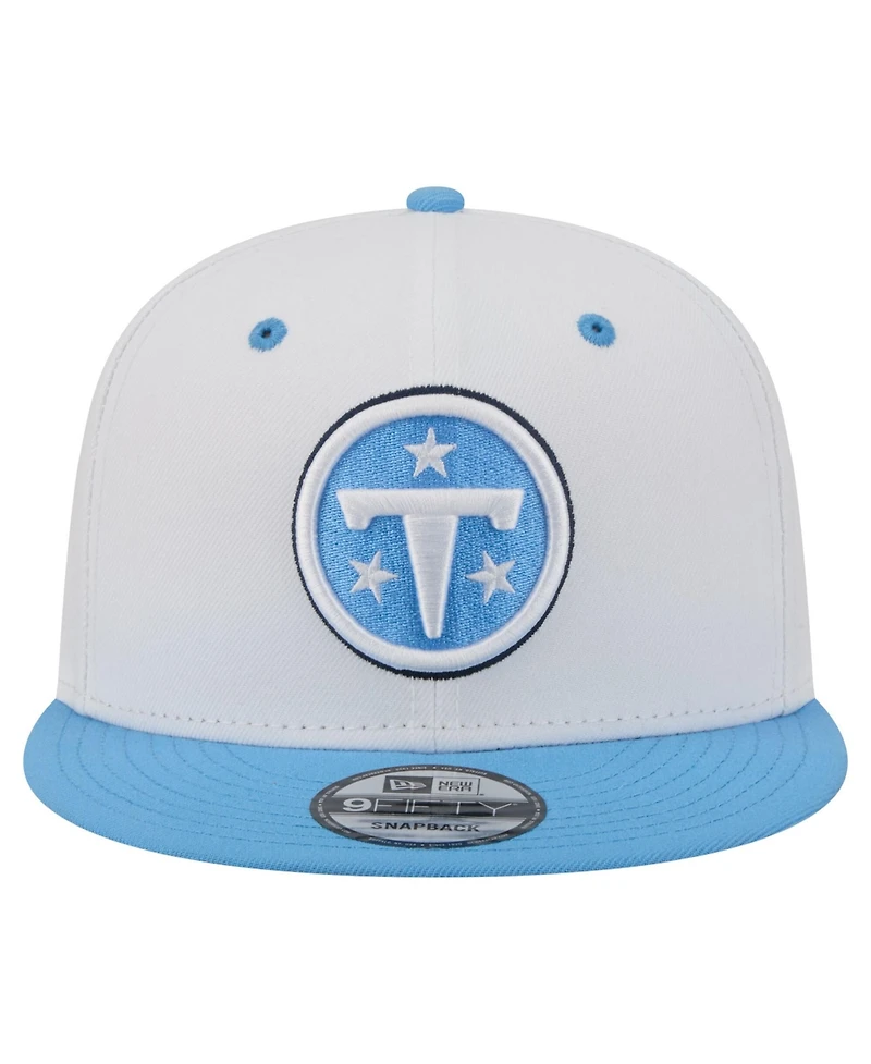 New Era Men's White/Light Blue Tennessee Titans 9FIFTY Snapback Hat