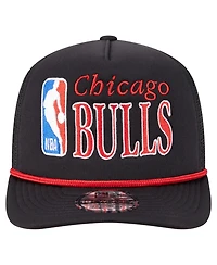 New Era Men's Black Chicago Bulls Team Logo Foam Front 19TWENTY A-Frame Trucker Adjustable Hat