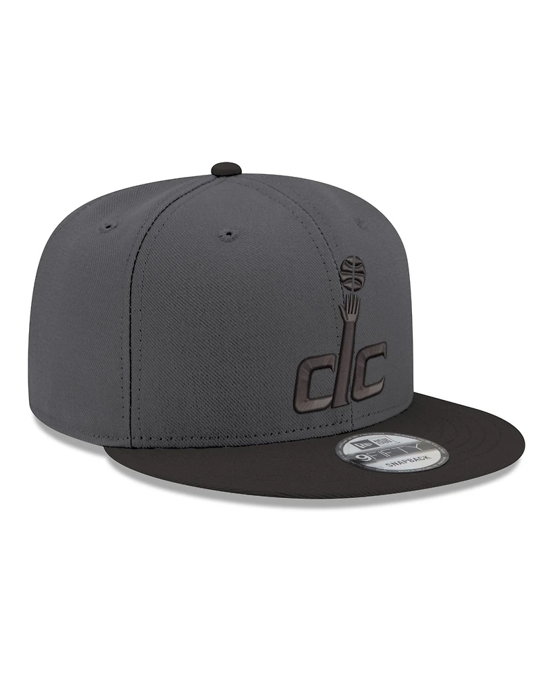 New Era Men's Gray/Black Washington Wizards Logo 2-Tone 9FIFTY Snapback Hat
