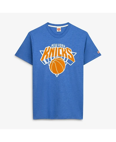 Homage Men's and Women's Blue New York Knicks Logo Tri-Blend T-Shirt