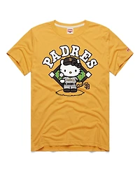 Homage Men's and Women's Gold San Diego Padres Hello Kitty Tri-Blend T-Shirt