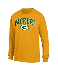 Champion Men's Gold Green Bay Packers Arch Over Logo Long Sleeve T-Shirt
