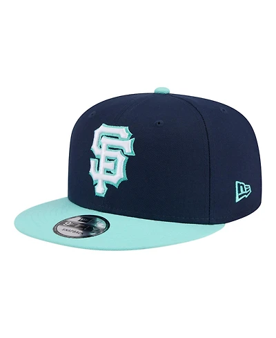 New Era Men's Navy/Turquoise San Francisco Giants 2-Tone Color Pack 9FIFTY Snapback Hat