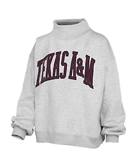 Pressbox Women's Ash Texas A M Aggies Oversized Nelson Mock Neck Sweatshirt
