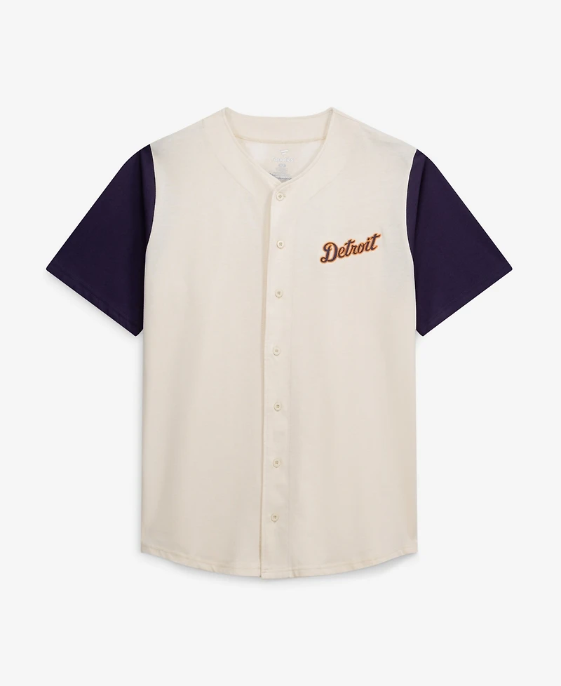 Fanatics Men's Cream Detroit Tigers Big Tall Full-Button Jersey