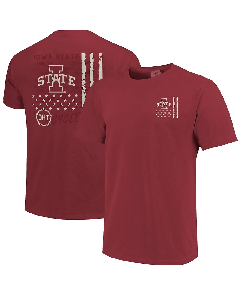 Image One Men's Cardinal Iowa State Cyclones Comfort Colors Oht Camo Overlay T-Shirt