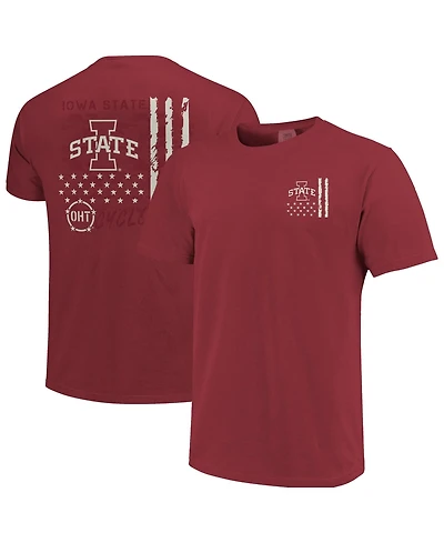 Image One Men's Cardinal Iowa State Cyclones Comfort Colors Oht Camo Overlay T-Shirt