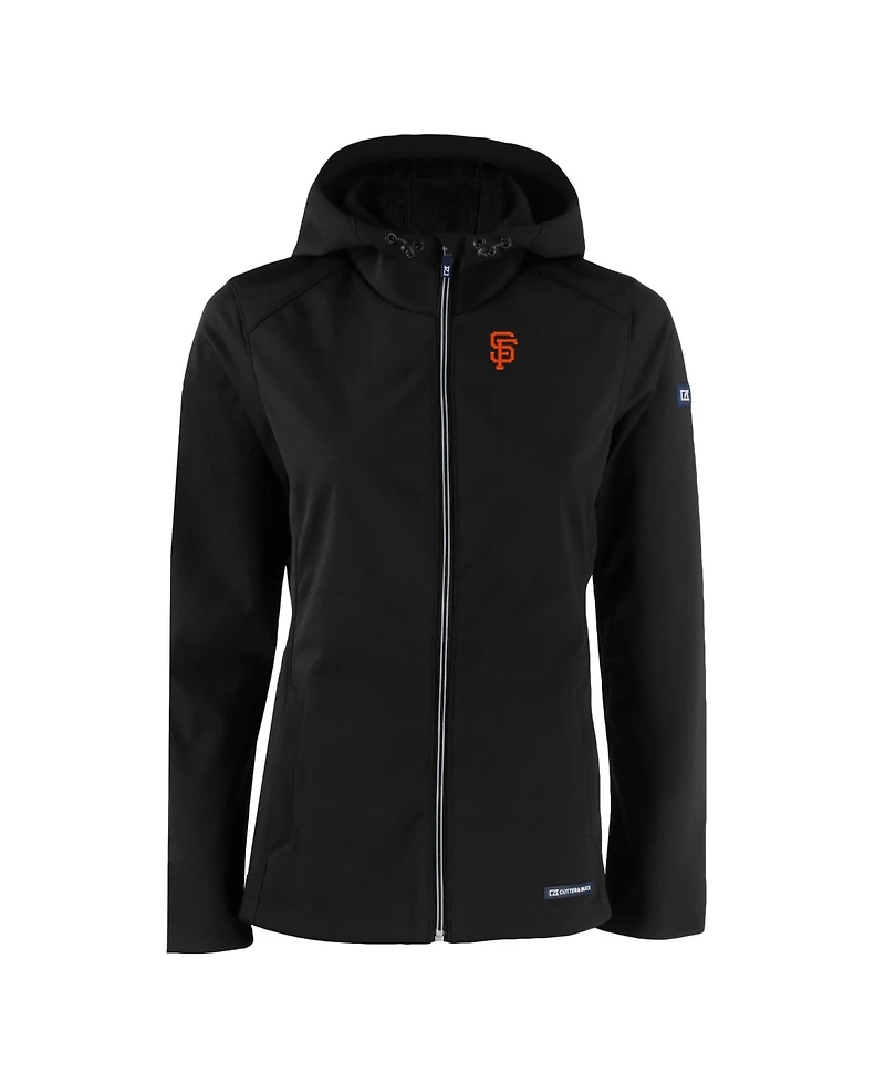 Cutter Buck Women's Black San Francisco Giants Evoke Eco Softshell Recycled Full-Zip Jacket