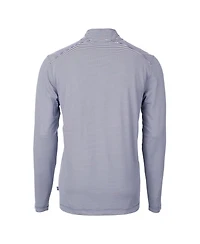 Cutter Buck Men's Navy/White Philadelphia Phillies Virtue Eco Pique Micro Stripe Recycled Quarter-Zip Pullover Sweatshirt