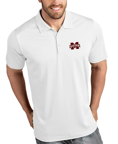 Antigua Mississippi State Bulldogs Tribute Polo Shirt - White