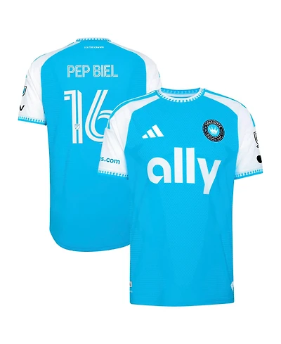 Adidas Men's Pep Biel Blue Charlotte Fc 2026 Carolina Kit: Crowns Up On-Field Authentic Patch Jersey