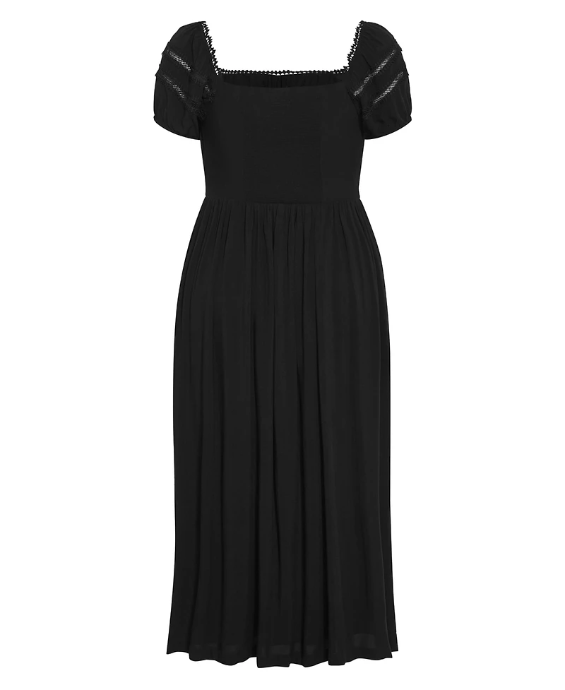 City Chic Women's Arielle Lace Trim Maxi Dress