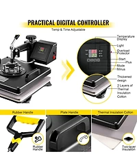 Sevorley 8-in-1 Heat Press Sublimation Machine with 53-inch Vinyl Cutter Plotter