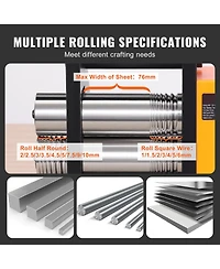 Sevorley Jewelry Rolling Mill, 3-in-1 Sheet and Wire Roller, 0.1-7mm Adjustable Thickness