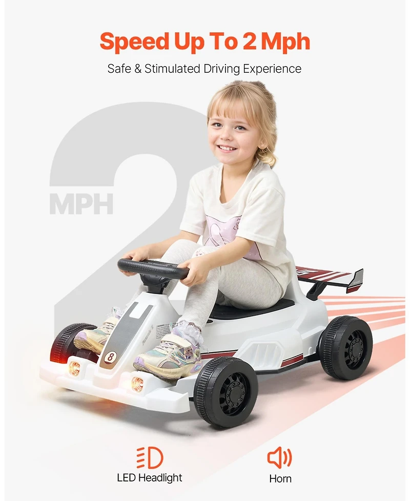 Sevorley Electric Pedal Ride-On Go Kart, 44 lb. Capacity, Ages 2+