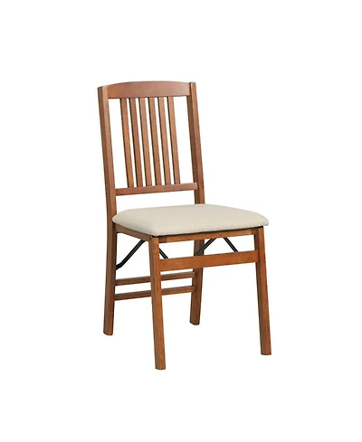 Sugift Foldable Upholstered Kitchen Chairs with Cushioned Seat