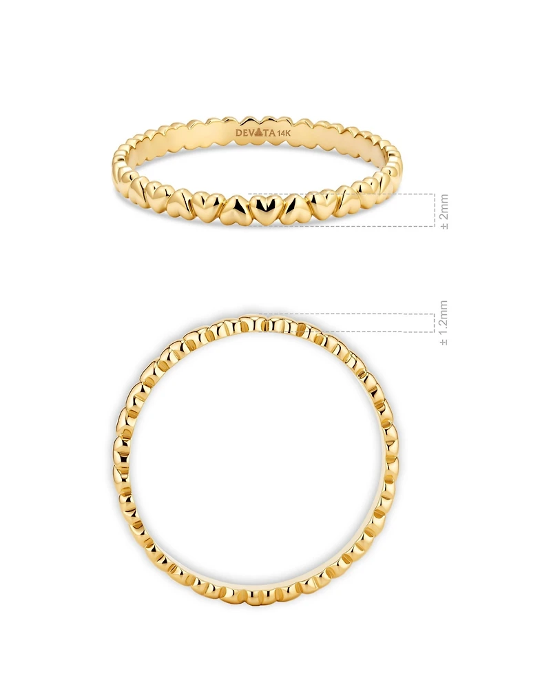 Devata Heart Band Ring 14K Gold
