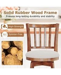 Sugift Swivel Bar Stools Set of 4 with Faux Leather Upholstered Seat
