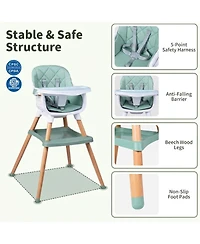 Sugift 9-in-1 Convertible Baby High Chair with Adjustable Double Tray