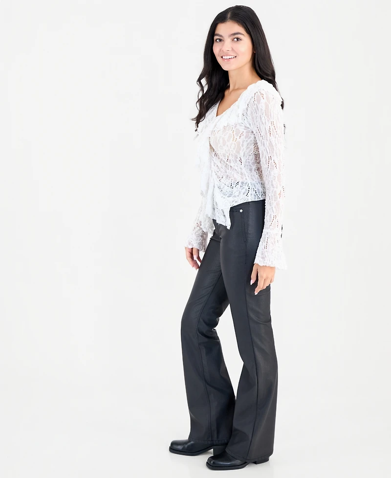 Free People Women's Double Knot High-Waisted Bootcut Faux Leather Pants