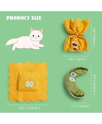 Pawsible 3 Pack Pasta Cat Toy Set Filled with Premium Catnip, Natural Stimulation and Teething Toy for Kittens and Cats