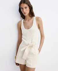 Mango Women's Sleeveless Knit Romper